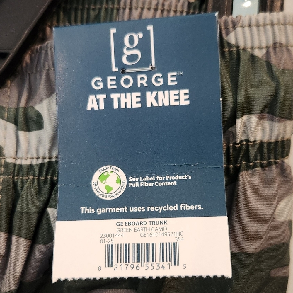 🩳 George Men’s XL Camouflage Swim Shorts Size 40–42 – NWT, 9” Inseam Camo Army - Picture 4 of 16